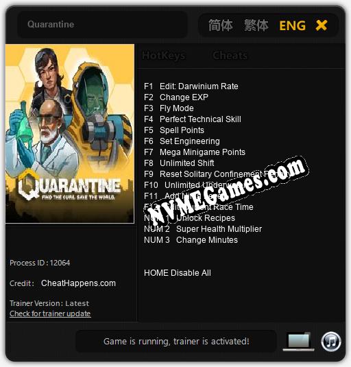 Quarantine: Treinador (V1.0.38)