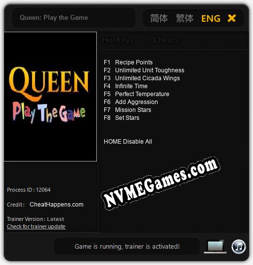 Queen: Play the Game: Treinador (V1.0.52)