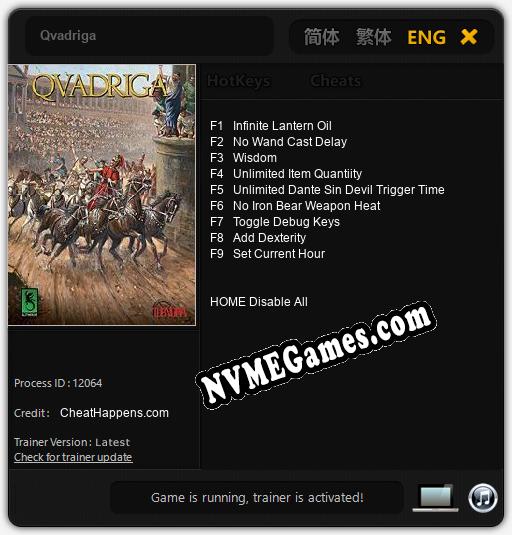 Qvadriga: Trainer +9 [v1.9]