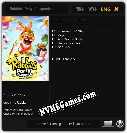 Rabbids: Party of Legends: Treinador (V1.0.3)