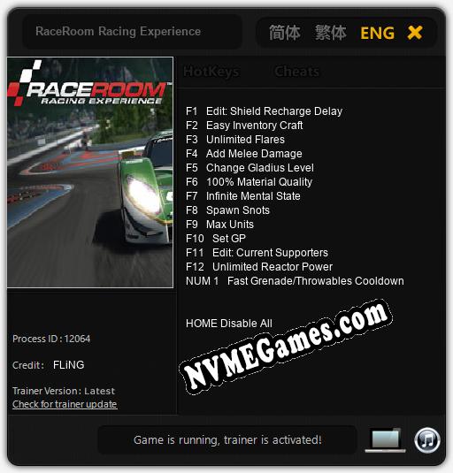 Treinador liberado para RaceRoom Racing Experience [v1.0.1]