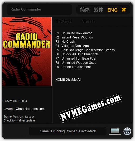 Radio Commander: Trainer +9 [v1.8]