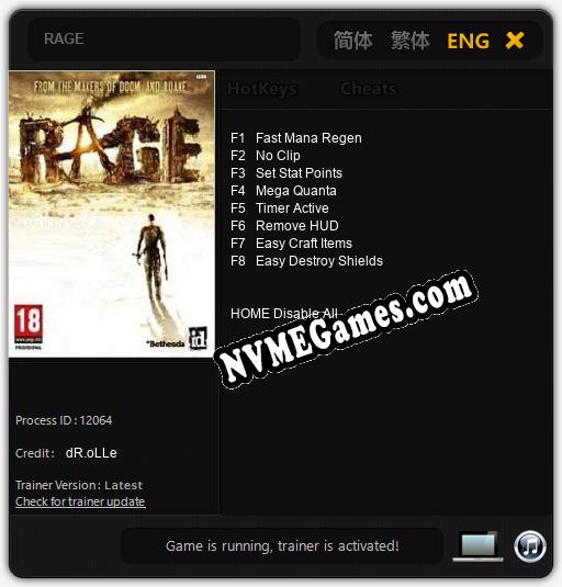 RAGE: Treinador (V1.0.6)