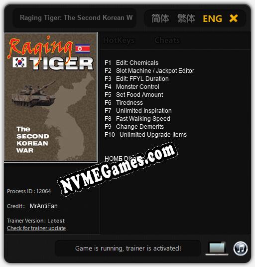 Raging Tiger: The Second Korean War: Cheats, Trainer +10 [MrAntiFan]