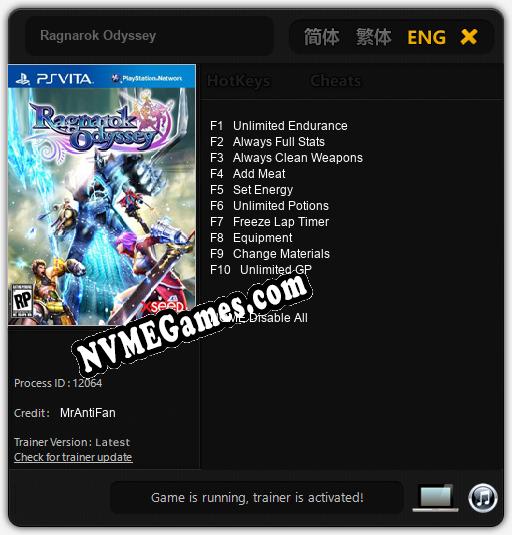 Ragnarok Odyssey: Trainer +10 [v1.9]