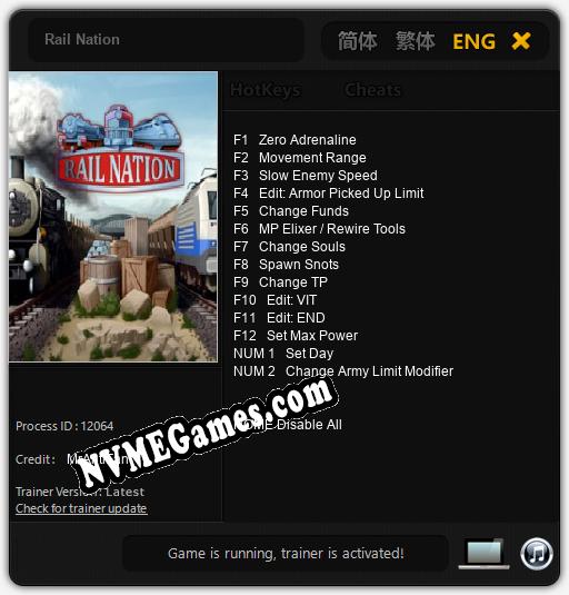 Treinador liberado para Rail Nation [v1.0.8]