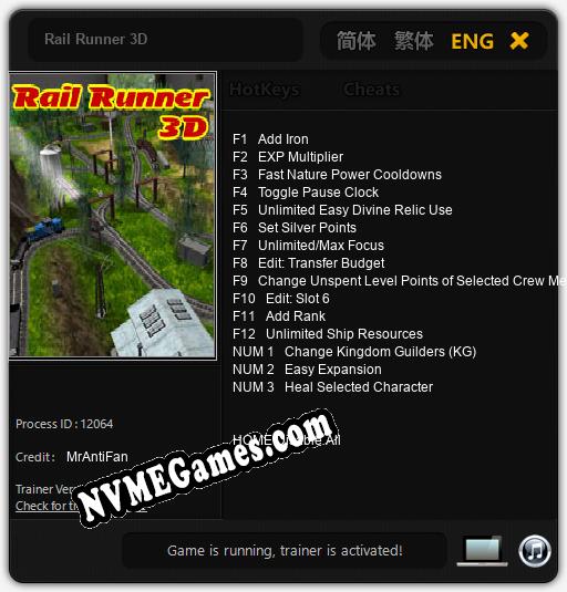Rail Runner 3D: Treinador (V1.0.91)
