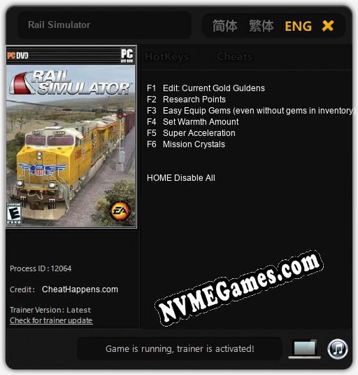 Rail Simulator: Trainer +6 [v1.4]