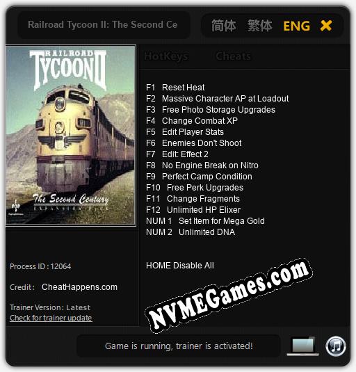 Railroad Tycoon II: The Second Century: Trainer +14 [v1.8]