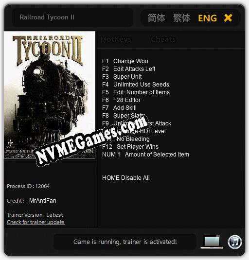 Railroad Tycoon II: Treinador (V1.0.82)