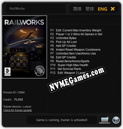 RailWorks: Trainer +12 [v1.6]