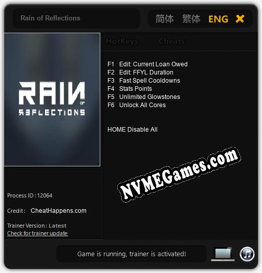 Rain of Reflections: Cheats, Trainer +6 [CheatHappens.com]