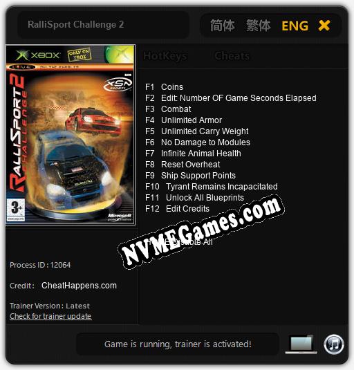 Treinador liberado para RalliSport Challenge 2 [v1.0.7]