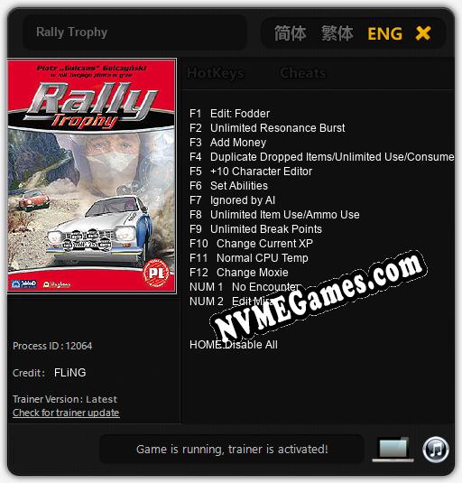 Rally Trophy: Cheats, Trainer +14 [FLiNG]