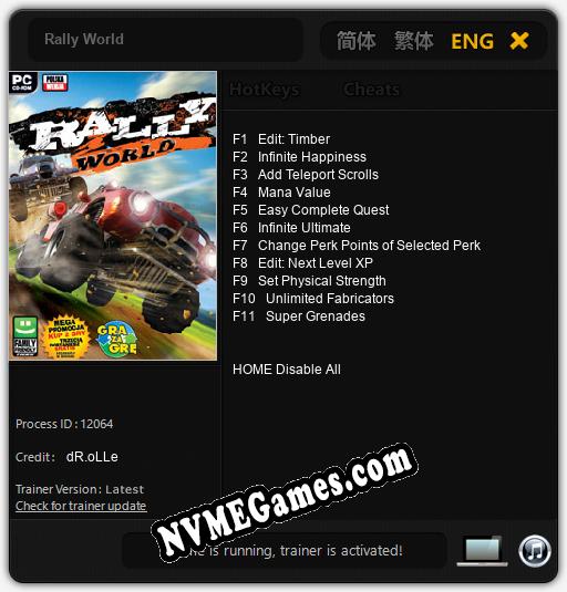 Treinador liberado para Rally World [v1.0.6]