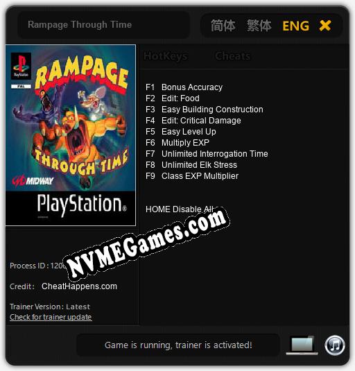 Rampage Through Time: Trainer +9 [v1.5]