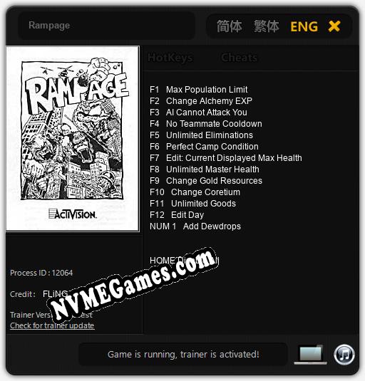 Rampage: Treinador (V1.0.29)