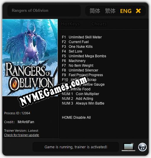 Rangers of Oblivion: Cheats, Trainer +15 [MrAntiFan]