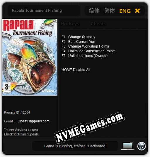 Rapala Tournament Fishing: Cheats, Trainer +5 [CheatHappens.com]