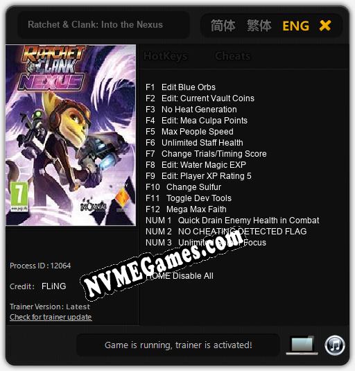 Ratchet & Clank: Into the Nexus: Treinador (V1.0.53)