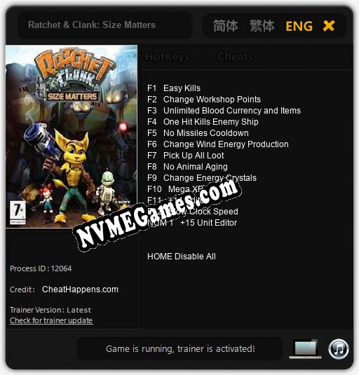 Ratchet & Clank: Size Matters: Trainer +13 [v1.9]