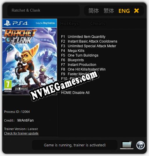 Ratchet & Clank: Trainer +10 [v1.7]