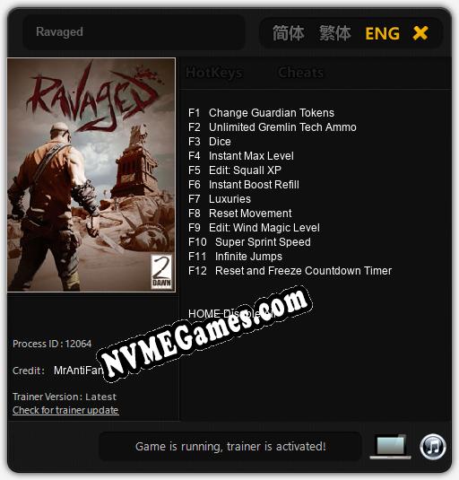 Treinador liberado para Ravaged [v1.0.8]