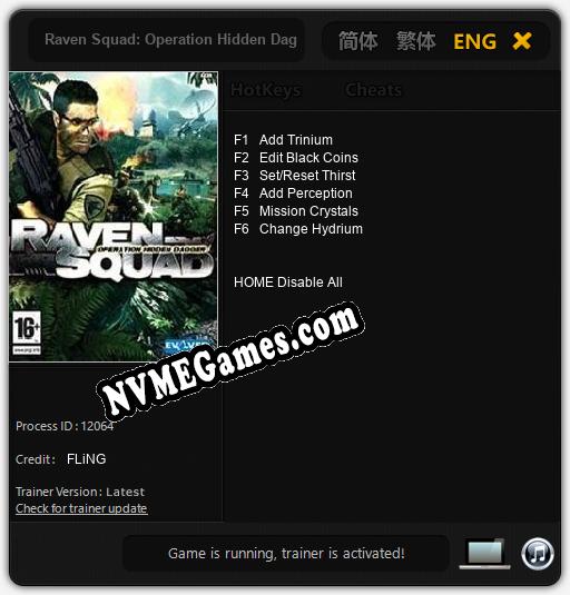 Treinador liberado para Raven Squad: Operation Hidden Dagger [v1.0.2]