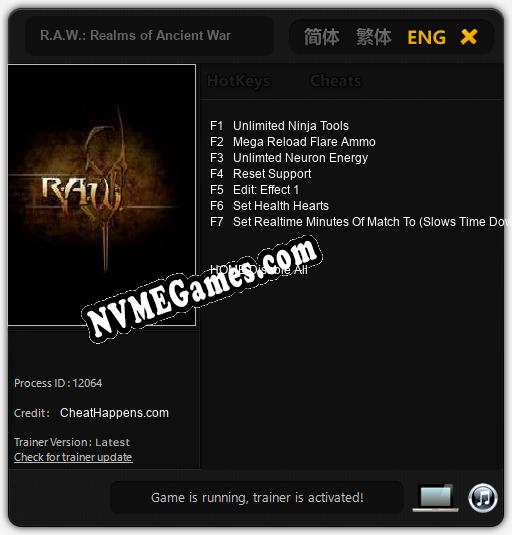 R.A.W.: Realms of Ancient War: Cheats, Trainer +7 [CheatHappens.com]