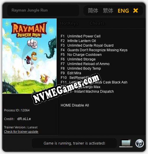 Rayman Jungle Run: Cheats, Trainer +13 [dR.oLLe]