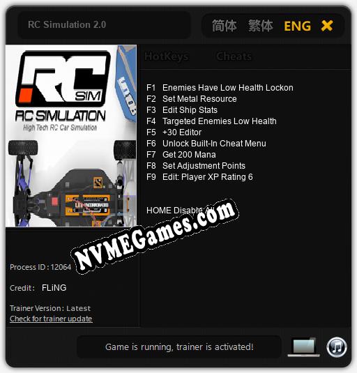 Treinador liberado para RC Simulation 2.0 [v1.0.7]