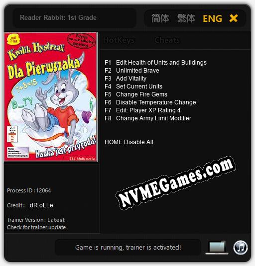 Treinador liberado para Reader Rabbit: 1st Grade [v1.0.2]