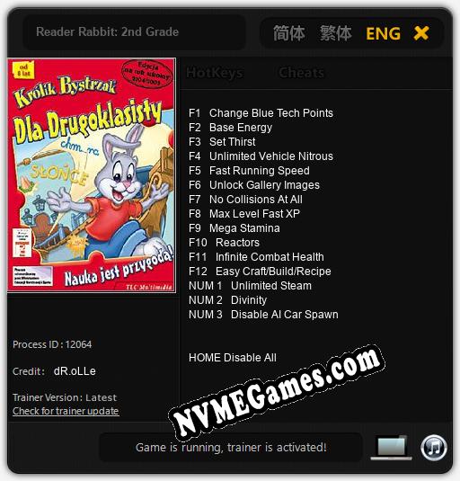 Reader Rabbit: 2nd Grade: Cheats, Trainer +15 [dR.oLLe]