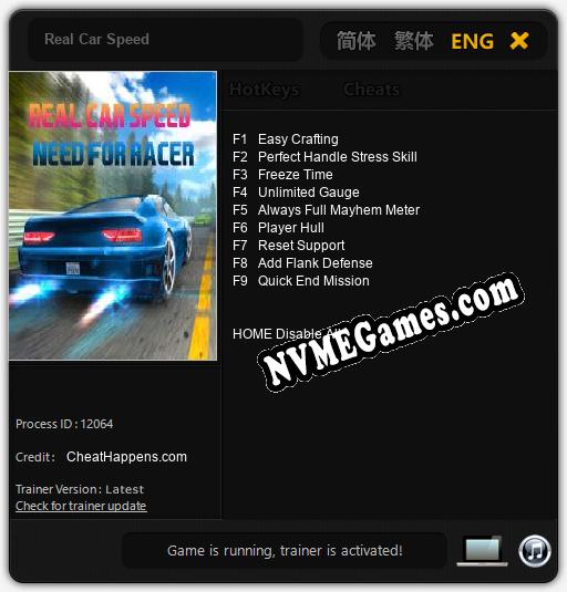 Real Car Speed: Trainer +9 [v1.9]