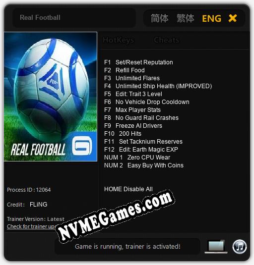 Real Football: Trainer +14 [v1.9]