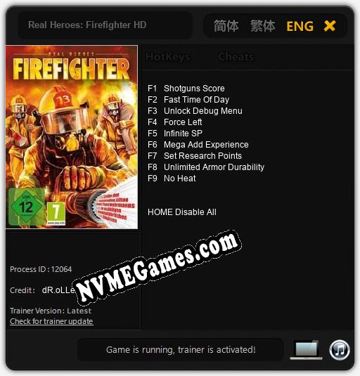 Real Heroes: Firefighter HD: Cheats, Trainer +9 [dR.oLLe]