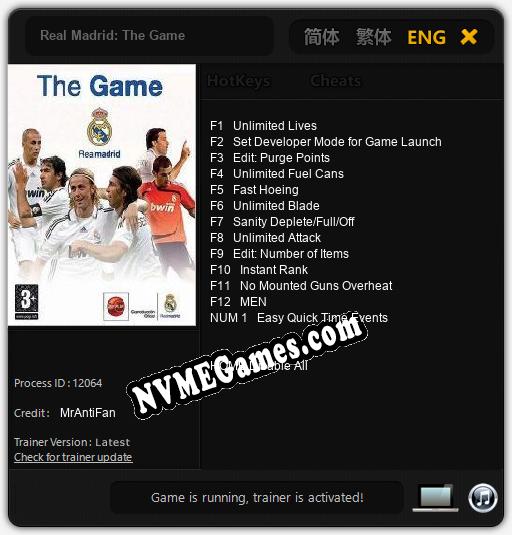 Real Madrid: The Game: Cheats, Trainer +13 [MrAntiFan]