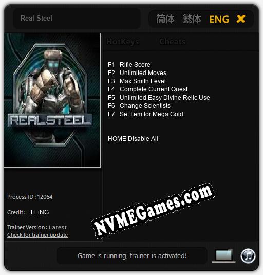 Treinador liberado para Real Steel [v1.0.6]