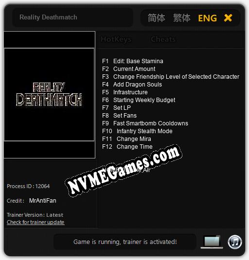 Reality Deathmatch: Trainer +12 [v1.3]