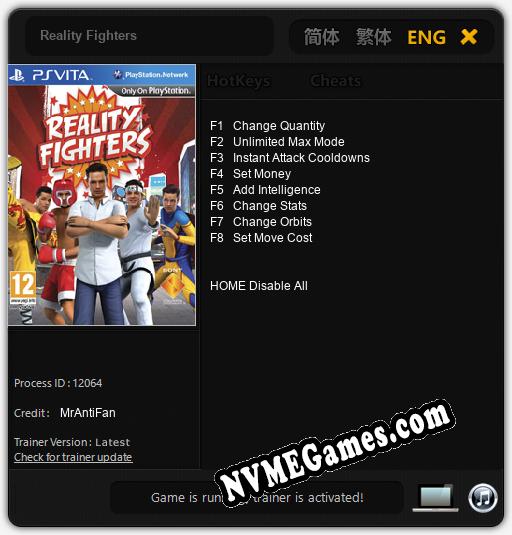 Treinador liberado para Reality Fighters [v1.0.9]