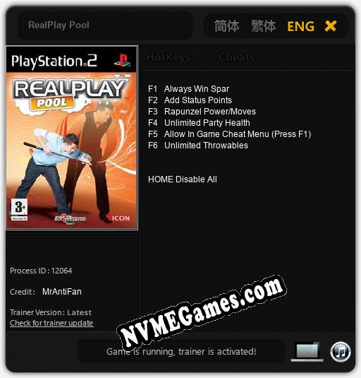 RealPlay Pool: Trainer +6 [v1.7]