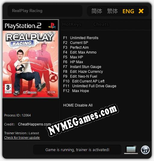 RealPlay Racing: Trainer +12 [v1.3]