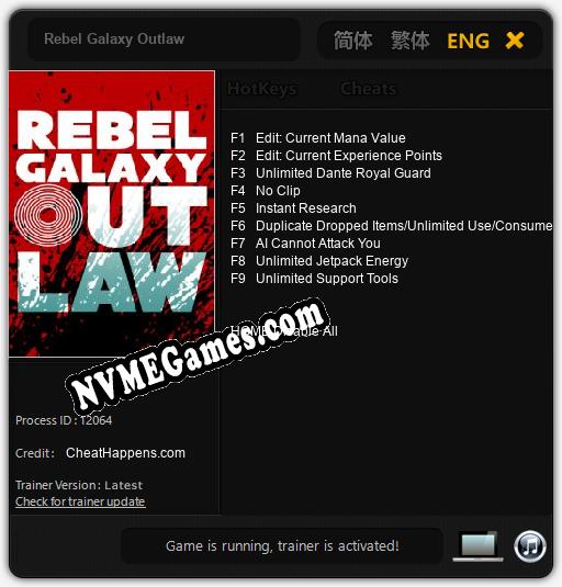 Rebel Galaxy Outlaw: Trainer +9 [v1.9]