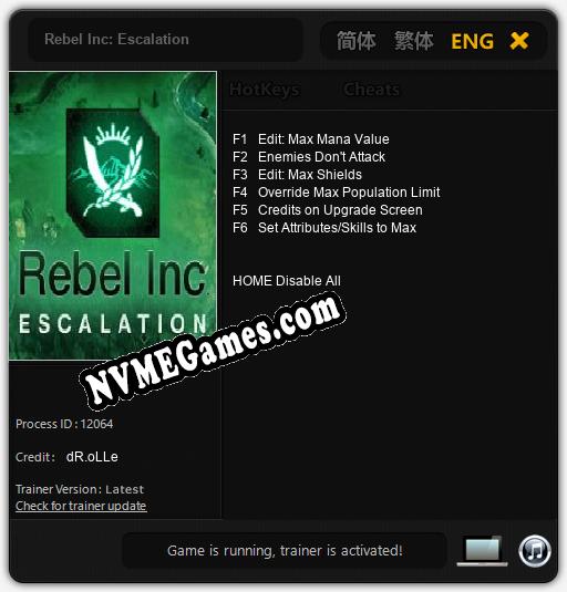 Rebel Inc: Escalation: Cheats, Trainer +6 [dR.oLLe]