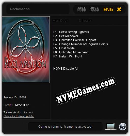 Reclamation: Cheats, Trainer +7 [MrAntiFan]