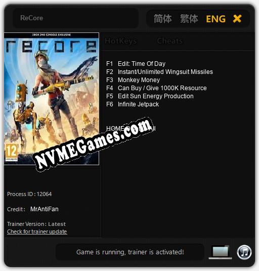 Treinador liberado para ReCore [v1.0.5]