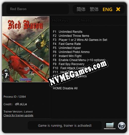 Red Baron: Cheats, Trainer +12 [dR.oLLe]