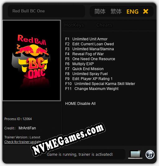 Red Bull BC One: Cheats, Trainer +11 [MrAntiFan]