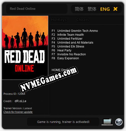 Treinador liberado para Red Dead Online [v1.0.2]