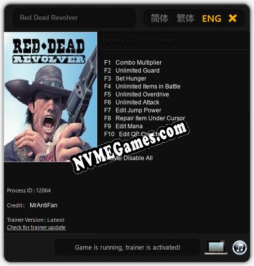 Red Dead Revolver: Treinador (V1.0.26)